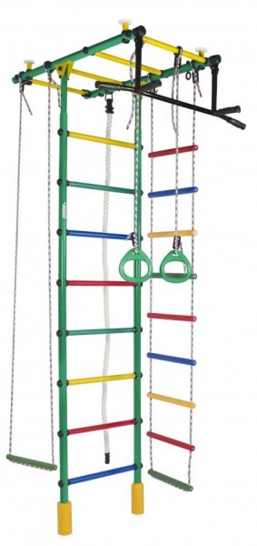 ДСК Атлант цв.зеленый радуга: турник, кольца, канат, трапеция, веревочная лестница в Ишиме - ishim.ok-mebel.com | фото