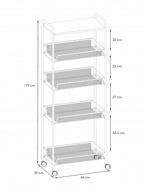 Э 443 ГР Этажерка "Ладья 25КС" Графит в Ишиме - ishim.ok-mebel.com | фото 2