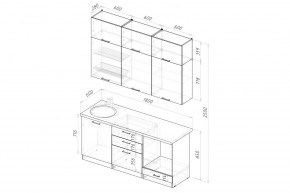ФЬЮДЖИ Кухонный гарнитур Макси 1800 мм в Ишиме - ishim.ok-mebel.com | фото 2