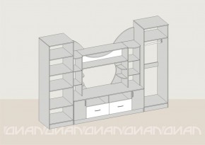 Гостиная Аллегро с 2 шкафами вариант-5 (венге/дуб белфорт) в Ишиме - ishim.ok-mebel.com | фото 2