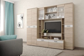 Гостиная Белла (Дуб Сонома/Белый глянец) в Ишиме - ishim.ok-mebel.com | фото