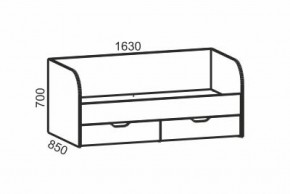 Киви №4 Кровать с ящиками (ЛДСП молочный дуб/лайм) в Ишиме - ishim.ok-mebel.com | фото 2