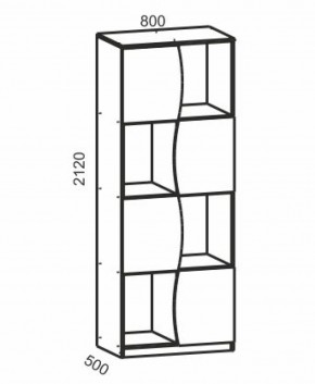 Киви №9 Стеллаж (ЛДСП молочный дуб/лайм) в Ишиме - ishim.ok-mebel.com | фото 2