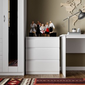 Комод КАСТОР с тремя ящиками, цвет белый в Ишиме - ishim.ok-mebel.com | фото 3