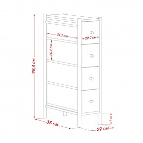 Комод Leset Нирита/Хайди узкий 4 ящика в Ишиме - ishim.ok-mebel.com | фото 11