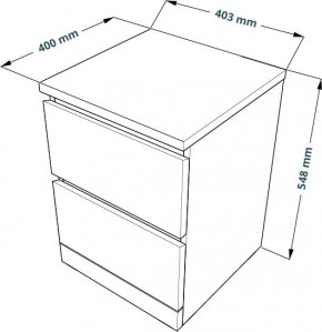 Комод Варма 2 с двумя выдвижными ящиками, цвет белый в Ишиме - ishim.ok-mebel.com | фото 3