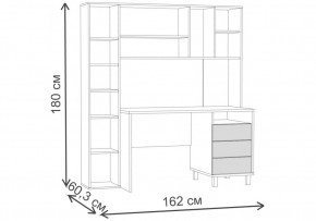 Компьютерный стол Комфорт 12.95 N дуб сонома / сатин в Ишиме - ishim.ok-mebel.com | фото 2