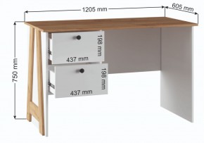 Компьютерный стол Теодора белый / крафт золотой в Ишиме - ishim.ok-mebel.com | фото 3