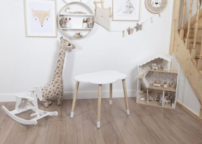 Комплект детский стол ОБЛАЧКО и стул МИШКА ROLTI Baby (белая столешница/белое сиденье/береза ножки) в Ишиме - ishim.ok-mebel.com | фото 3
