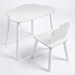 Комплект детский стол ОБЛАЧКО и стул ОБЛАЧКО ROLTI Baby (белая столешница/белое сиденье/белые ножки) в Ишиме - ishim.ok-mebel.com | фото