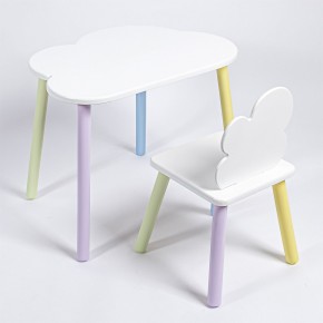 Комплект детский стол ОБЛАЧКО и стул Облачко ROLTI Baby (белая столешница/белое сиденье/цветные ножки) в Ишиме - ishim.ok-mebel.com | фото 1