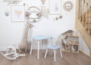 Комплект детский стол ОБЛАЧКО и стул ОБЛАЧКО ROLTI Baby (голубая столешница/голубое сиденье/белые ножки) в Ишиме - ishim.ok-mebel.com | фото 4