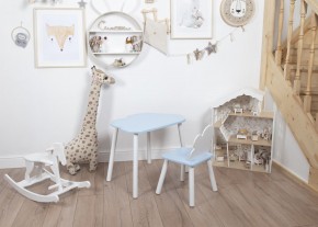 Комплект детский стол ОБЛАЧКО и стул ОБЛАЧКО ROLTI Baby (голубая столешница/голубое сиденье/белые ножки) в Ишиме - ishim.ok-mebel.com | фото 7