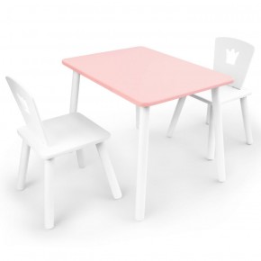 Комплект детской мебели стол и два стула Корона  (Розовый/Белый/Белый) в Ишиме - ishim.ok-mebel.com | фото
