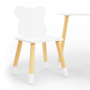 Комплект детской мебели стол и два стула Мишутка (Белый/Белый/Береза) в Ишиме - ishim.ok-mebel.com | фото 1