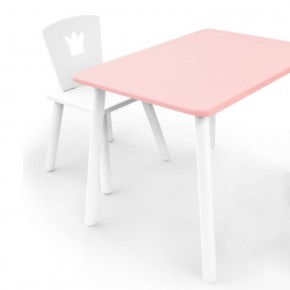 Комплект детской мебели стол и стул Корона (Розовый/Белый/Белый) в Ишиме - ishim.ok-mebel.com | фото