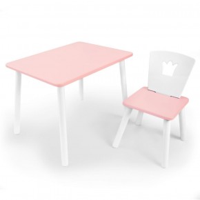 Комплект детской мебели стол и стул Корона (Розовый/Розовый/Белый) в Ишиме - ishim.ok-mebel.com | фото