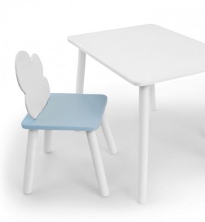 Комплект детской мебели стол и стул Облачко (Белый/Голубой/Белый) в Ишиме - ishim.ok-mebel.com | фото 1