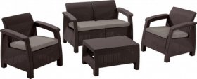 Комплект мебели Корфу сет (Corfu set) коричневый - серо-бежевый * в Ишиме - ishim.ok-mebel.com | фото