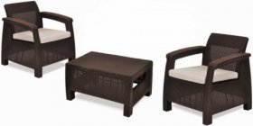 Комплект мебели Корфу Уикенд (Corfu Weekend) коричневый - серо-бежевый * в Ишиме - ishim.ok-mebel.com | фото 1