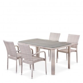 Комплект плетеной мебели T256C/Y376C-W85 Latte (4+1) + подушки на стульях в Ишиме - ishim.ok-mebel.com | фото 1