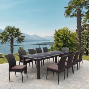 Комплект плетеной мебели T438/Y380A-W53 Brown (10+1) в Ишиме - ishim.ok-mebel.com | фото