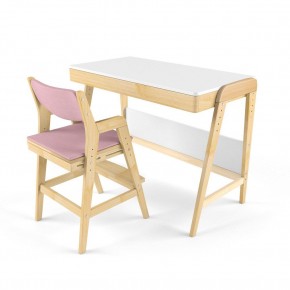Комплект растущий стол и стул с чехлом 38 попугаев «Вуди» (Белый, Береза, Розовый) в Ишиме - ishim.ok-mebel.com | фото