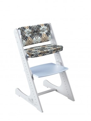 Комплект растущий стул и подушки Конёк Горбунёк Комфорт  (Бело-небесный, Лабиринт) в Ишиме - ishim.ok-mebel.com | фото