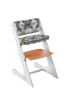 Комплект растущий стул и подушки Конёк Горбунёк Комфорт  (Бело-оранжевый, Лабиринт) в Ишиме - ishim.ok-mebel.com | фото