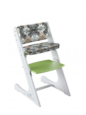 Комплект растущий стул и подушки Конёк Горбунёк Комфорт  (Бело-зеленый, Лабиринт) в Ишиме - ishim.ok-mebel.com | фото