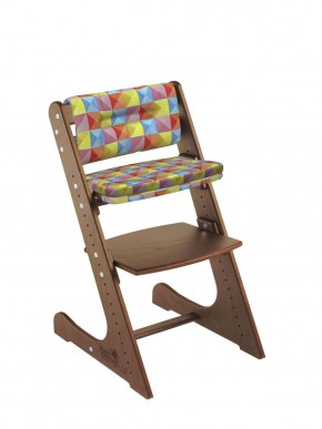 Комплект растущий стул и подушки Конёк Горбунёк Комфорт  (Орех, Арлекино лето) в Ишиме - ishim.ok-mebel.com | фото