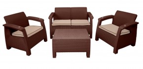 Комплект уличной мебели Yalta Premium Terrace Set (Ялта) шоколадый (+подушки под спину) в Ишиме - ishim.ok-mebel.com | фото