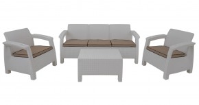 Комплект уличной мебели Yalta Premium Terrace Triple Set (Ялта) белый (+подушки под спину) в Ишиме - ishim.ok-mebel.com | фото