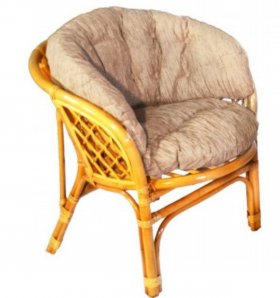 Кресло Багама, подушки светлые полные шенил (Мёд) в Ишиме - ishim.ok-mebel.com | фото 1