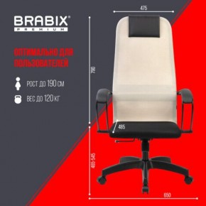 Кресло BRABIX PREMIUM "Ultimate EX-800" пластик, плотная двойная сетка Х2, черное/бежевое, 532916 в Ишиме - ishim.ok-mebel.com | фото 6