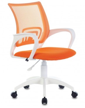 Кресло BRABIX "Fly MG-396W", пластик белый, сетка, оранжевое, 532401, MG-396W_532401 в Ишиме - ishim.ok-mebel.com | фото