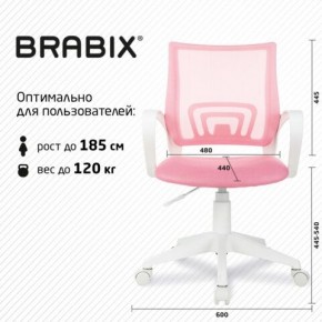 Кресло BRABIX "Fly MG-396W", с подлокотниками, пластик белый, сетка, розовое, 533008 в Ишиме - ishim.ok-mebel.com | фото 5