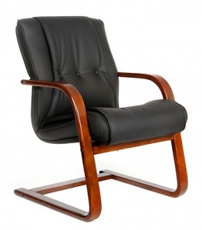 Кресло для посетителя CHAIRMAN  653 V (Кожа) Черное в Ишиме - ishim.ok-mebel.com | фото