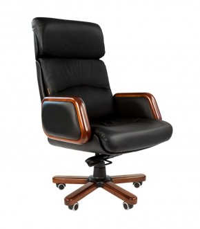 Кресло для руководителя CHAIRMAN 417 (Натуральная кожа) Черное в Ишиме - ishim.ok-mebel.com | фото 1