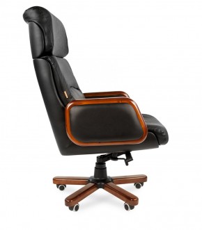 Кресло для руководителя CHAIRMAN 417 (Натуральная кожа) Черное в Ишиме - ishim.ok-mebel.com | фото 3