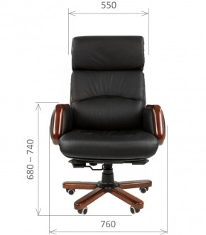 Кресло для руководителя CHAIRMAN 417 (Натуральная кожа) Черное в Ишиме - ishim.ok-mebel.com | фото 4