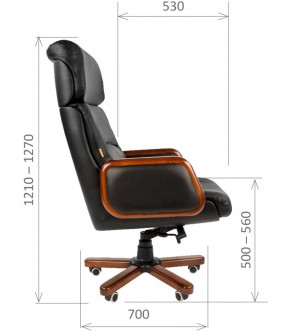 Кресло для руководителя CHAIRMAN 417 (Натуральная кожа) Черное в Ишиме - ishim.ok-mebel.com | фото 5
