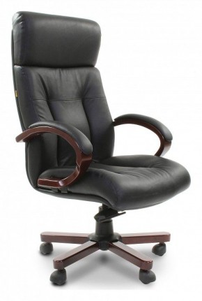 Кресло для руководителя Chairman 421 черный/орех темный, черный в Ишиме - ishim.ok-mebel.com | фото