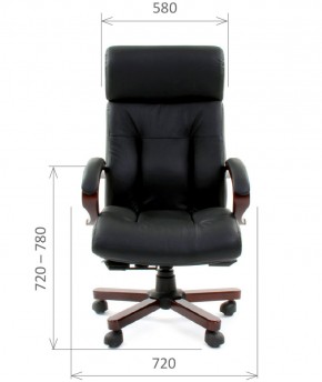 Кресло для руководителя CHAIRMAN  421 (Натуральная кожа) Черное в Ишиме - ishim.ok-mebel.com | фото 4