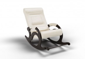 Кресло-качалка Тироль 12-К-КР (экокожа/венге) КРЕМ в Ишиме - ishim.ok-mebel.com | фото