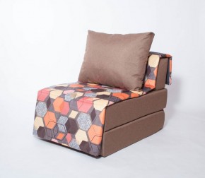 Кресло-кровать бескаркасное Харви (коричневый-геометрия браун) в Ишиме - ishim.ok-mebel.com | фото