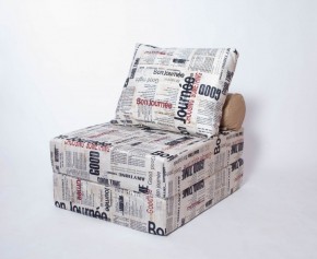Кресло-кровать-пуф бескаркасное Прайм (Газета) в Ишиме - ishim.ok-mebel.com | фото