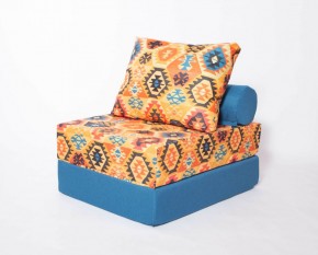 Кресло-кровать-пуф бескаркасное Прайм (мехико желтый-морская волна) в Ишиме - ishim.ok-mebel.com | фото