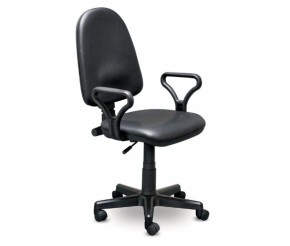 Кресло офисное Престиж+ (черный кожзам PV-1) г/п 140/ПВМ/ гольф в Ишиме - ishim.ok-mebel.com | фото 1