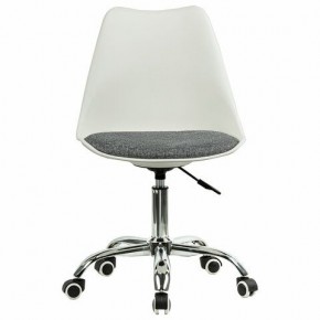 Кресло стул BRABIX "Eames MG-310 CH", хром, пластик белый, ткань серая, 532924 в Ишиме - ishim.ok-mebel.com | фото